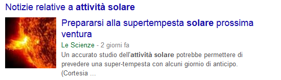 Ricerca di Google: attività solare Ricerca di Google: attività solare