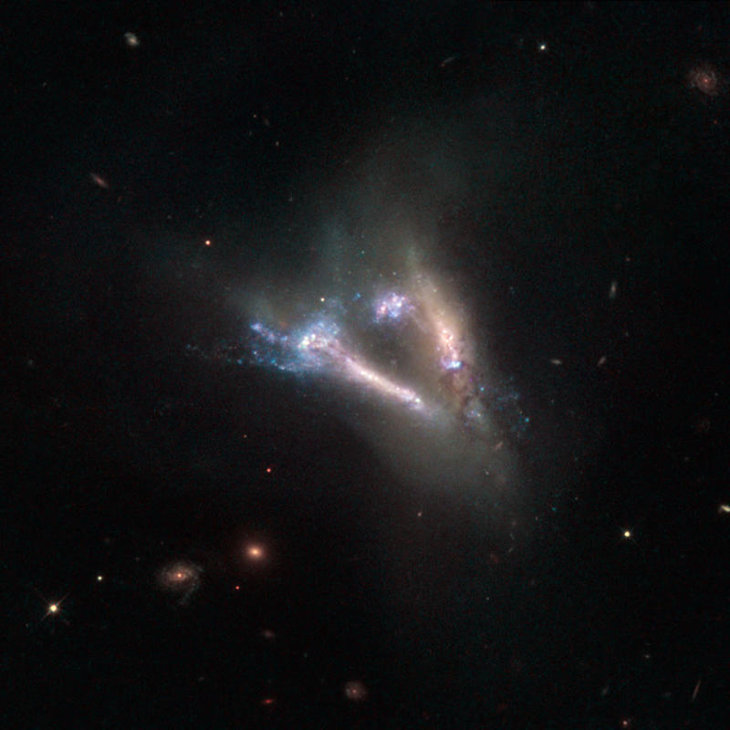Una V di galassie in fusione