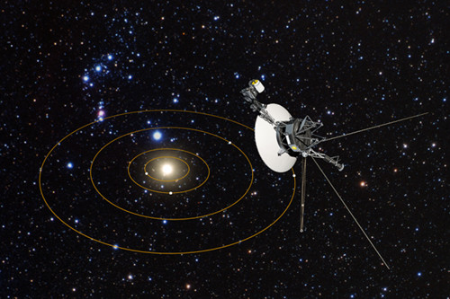 Rappresentazione della sonda Voyager nello spazio interstellare. Credits: NASA
