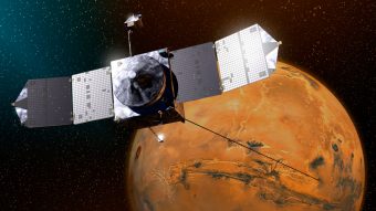 MAVEN in orbita a Marte. Credits: NASA